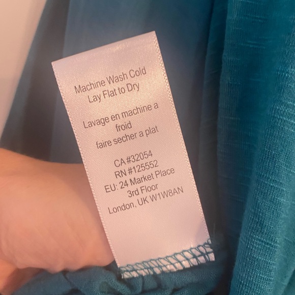 Anthropologie Dolan left coast Large Teal blue green Jillie top mixed media tab - Picture 13 of 13